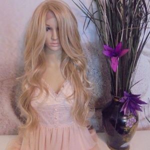 Honey /ash blonde lace Front Wig curly
